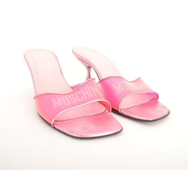 Moschino 2000's Spell out Pink Sparkly Barbie Kitten High Heels - shoes For Sale 2