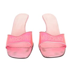 Moschino 2000's Spell out Pink Sparkly Barbie Kitten High Heels - shoes