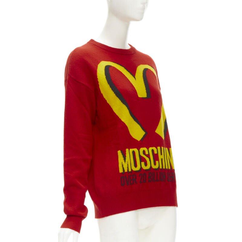 Red MOSCHINO 2014 Runway Fast Food red yellow McDonalds pullover S