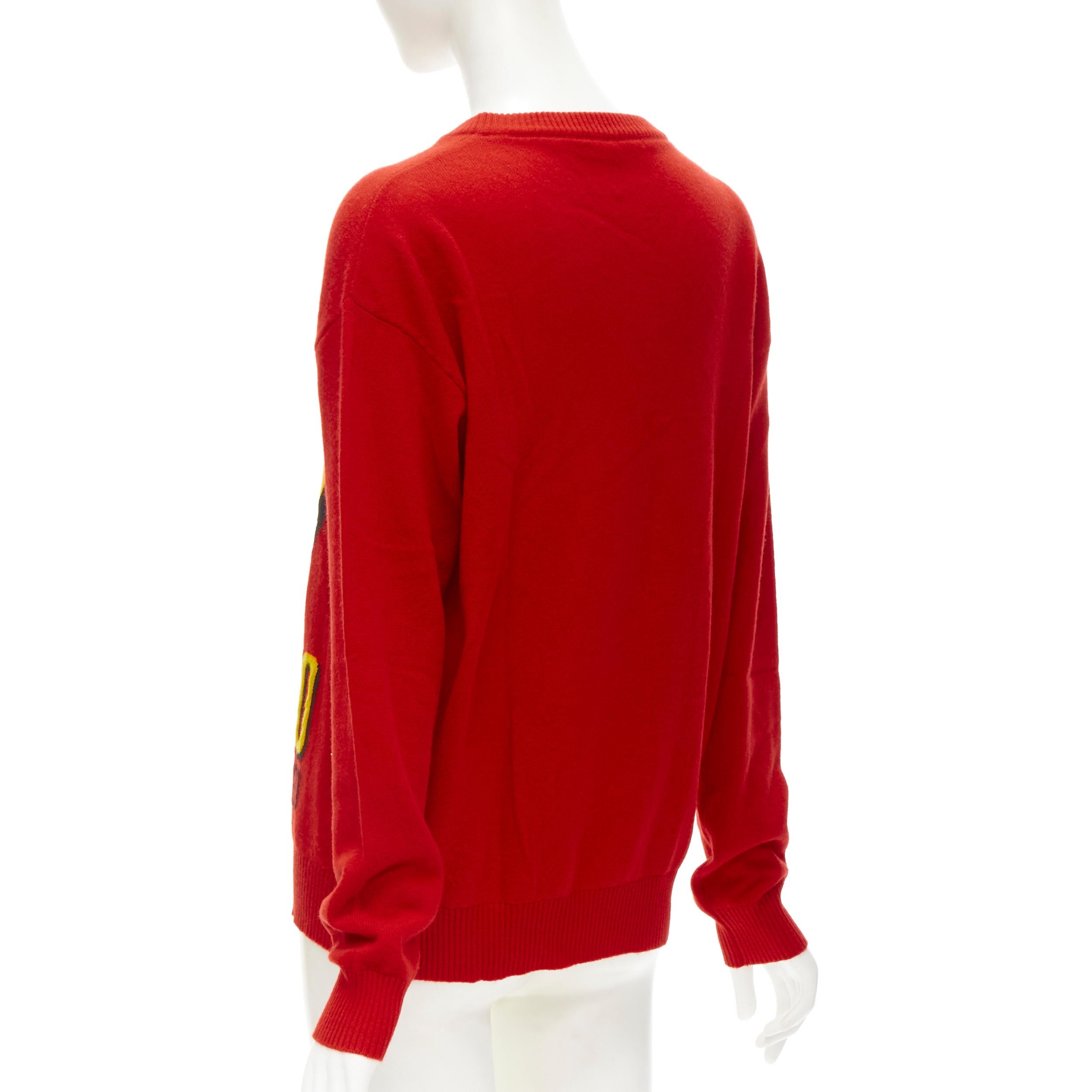 MOSCHINO 2014 Runway Fast Food red yellow McDonalds pullover S For Sale 2