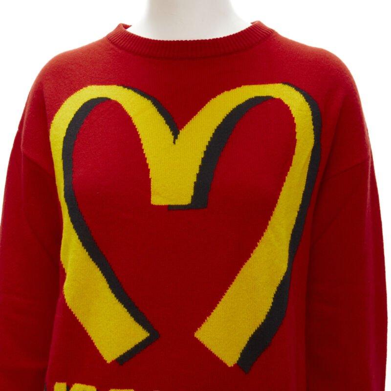 MOSCHINO 2014 Runway Fast Food red yellow McDonalds pullover S 2
