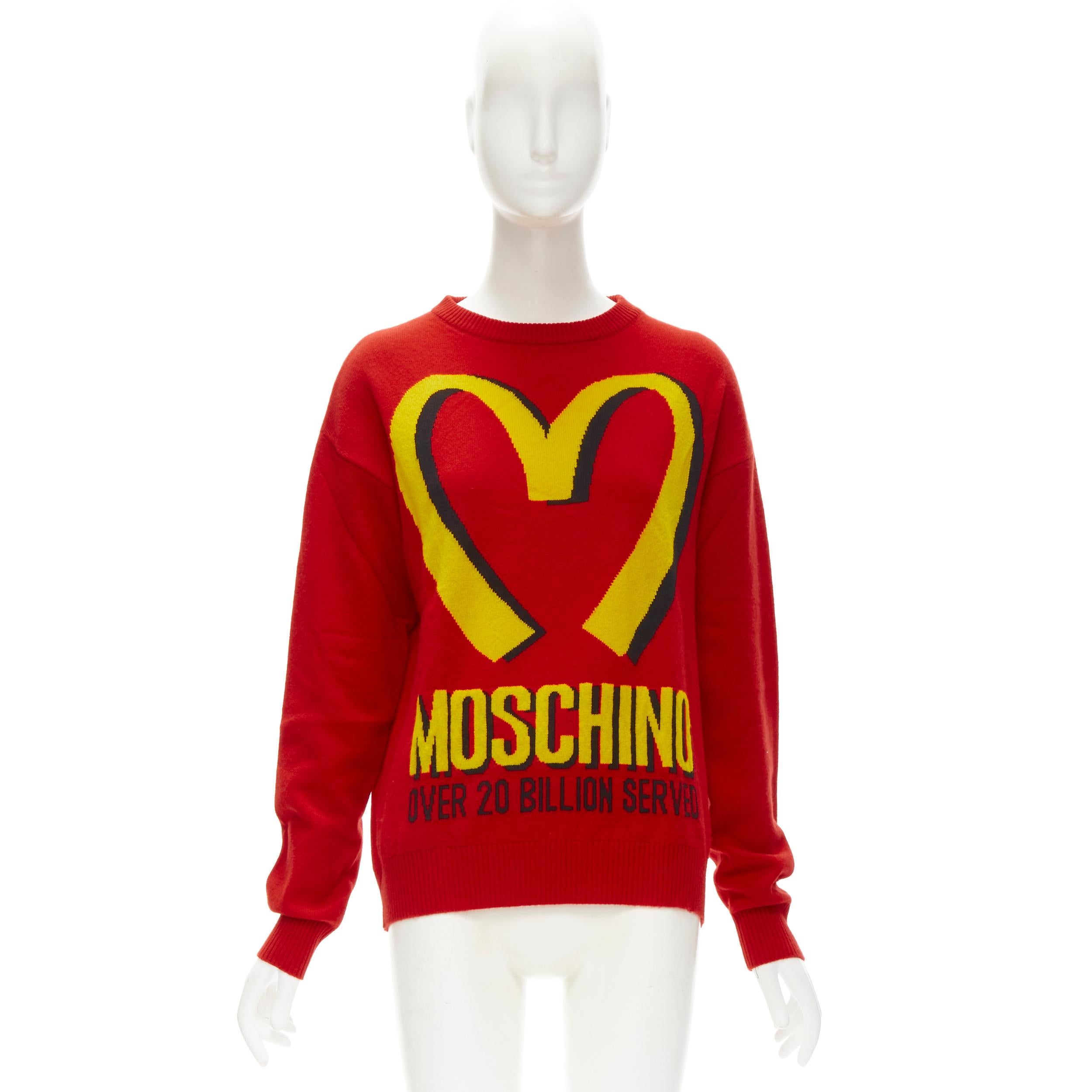 MOSCHINO 2014 Runway Fast Food red yellow McDonalds pullover S For Sale 4