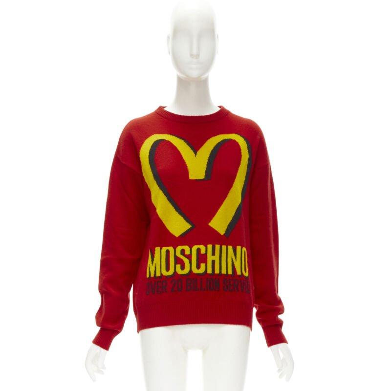 MOSCHINO 2014 Runway Fast Food red yellow McDonalds pullover S 3