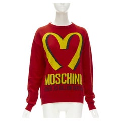 MOSCHINO 2014 Runway Fast Food red yellow McDonalds pullover S