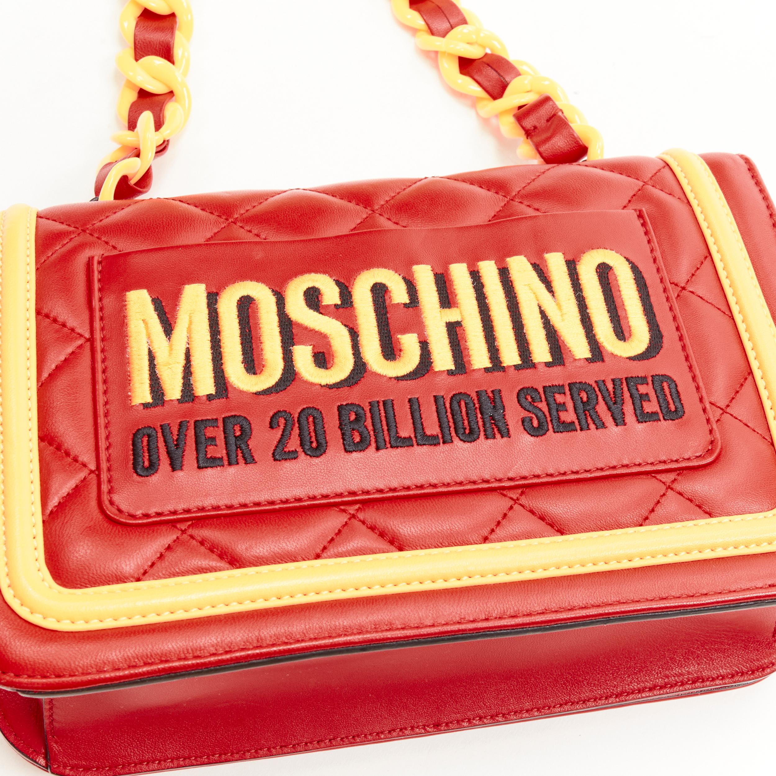 MOSCHINO 2014 Runway Mcdonalds Fast Food red yellow quilted crossbody flap bag 1