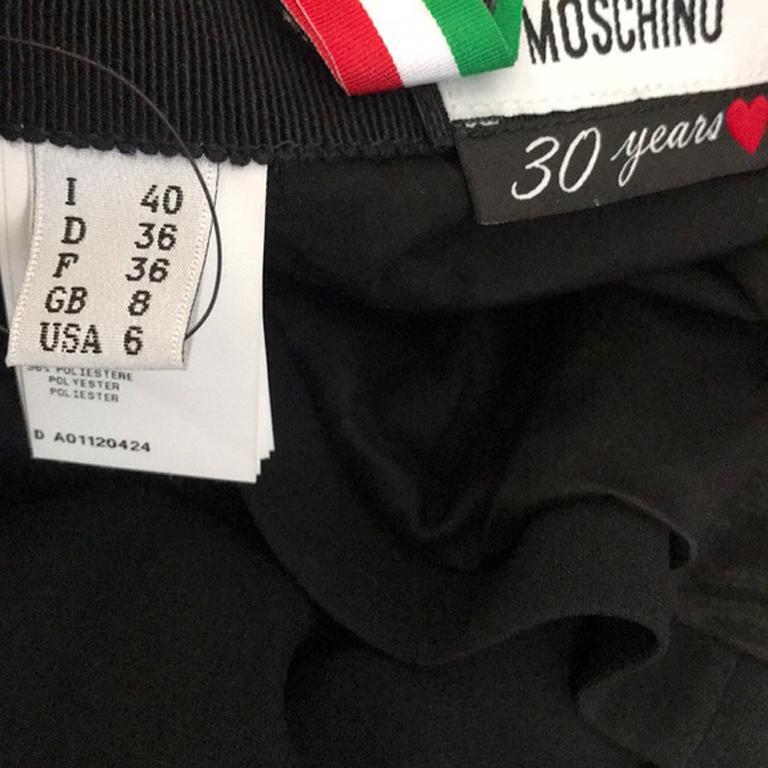 Moschino 30 Years Black Mini Skirt Gold Zipper For Sale 2