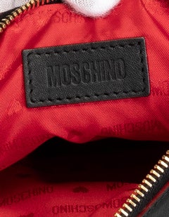 Moschino 30th Anniversary Black Leather Clutch