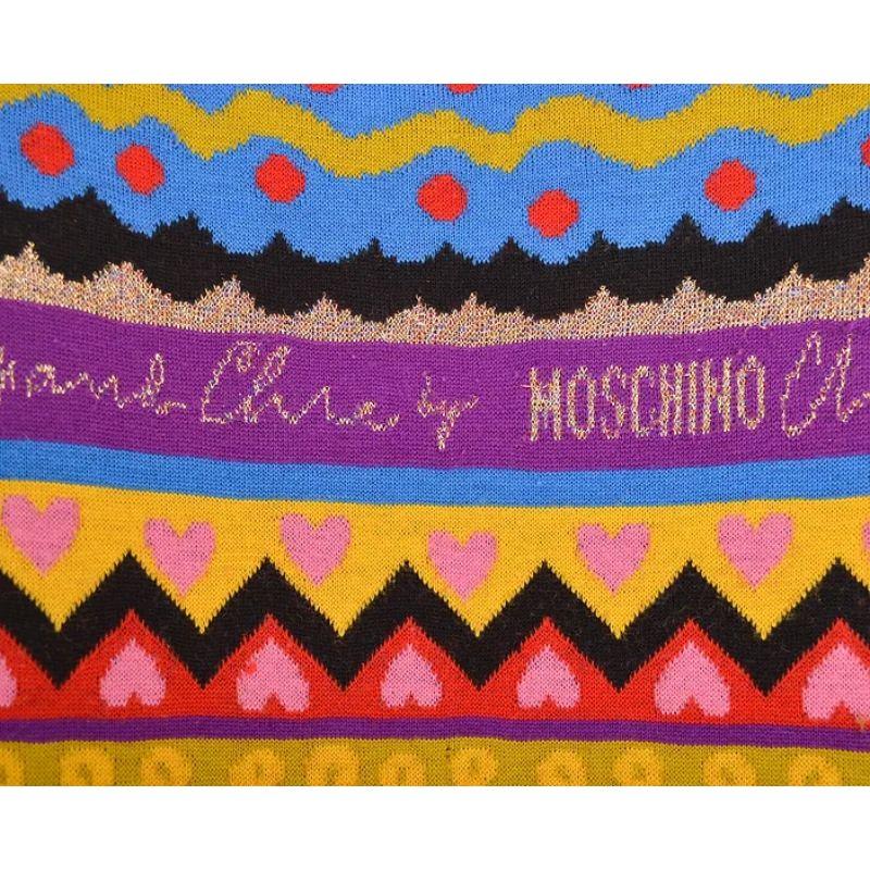 Women's Moschino 90's Cheap & Chic Woven Knit Colourful Pencil Skirt For Sale
