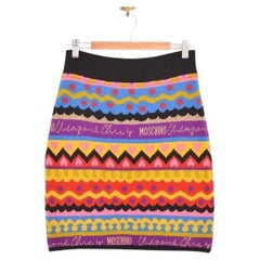 Retro Moschino 90's Cheap & Chic Woven Knit Colourful Pencil Skirt
