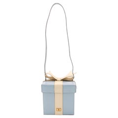 Moschino 90's patent leather Tiffany gift box bag with bow
