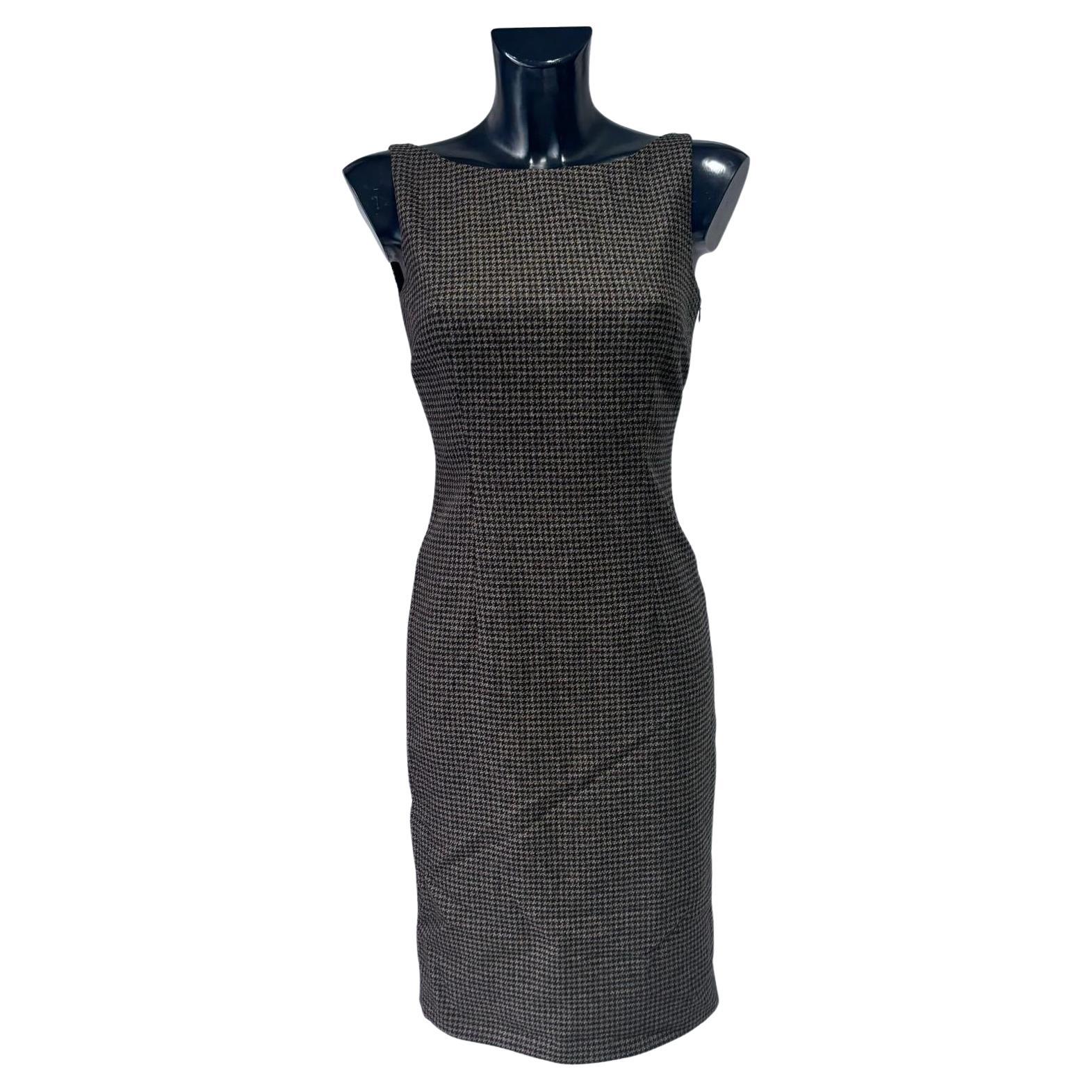 Moschino Vintage Prince of Wales Wollmantelkleid 1990er Jahre - Größe IT 42 im Angebot