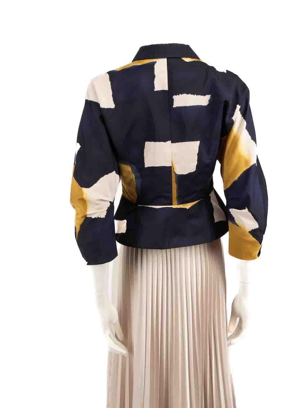 Beige Moschino Abstract Pattern Single Breasted Jacket Size M