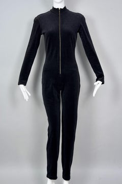 MOSCHINO "All This And Glamour Too" Embroidered Heart Black Velvet Jumpsuit