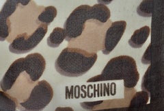 Moschino Animal Print Silk Stole, Made in Italy, in Neutral Brown and Tan