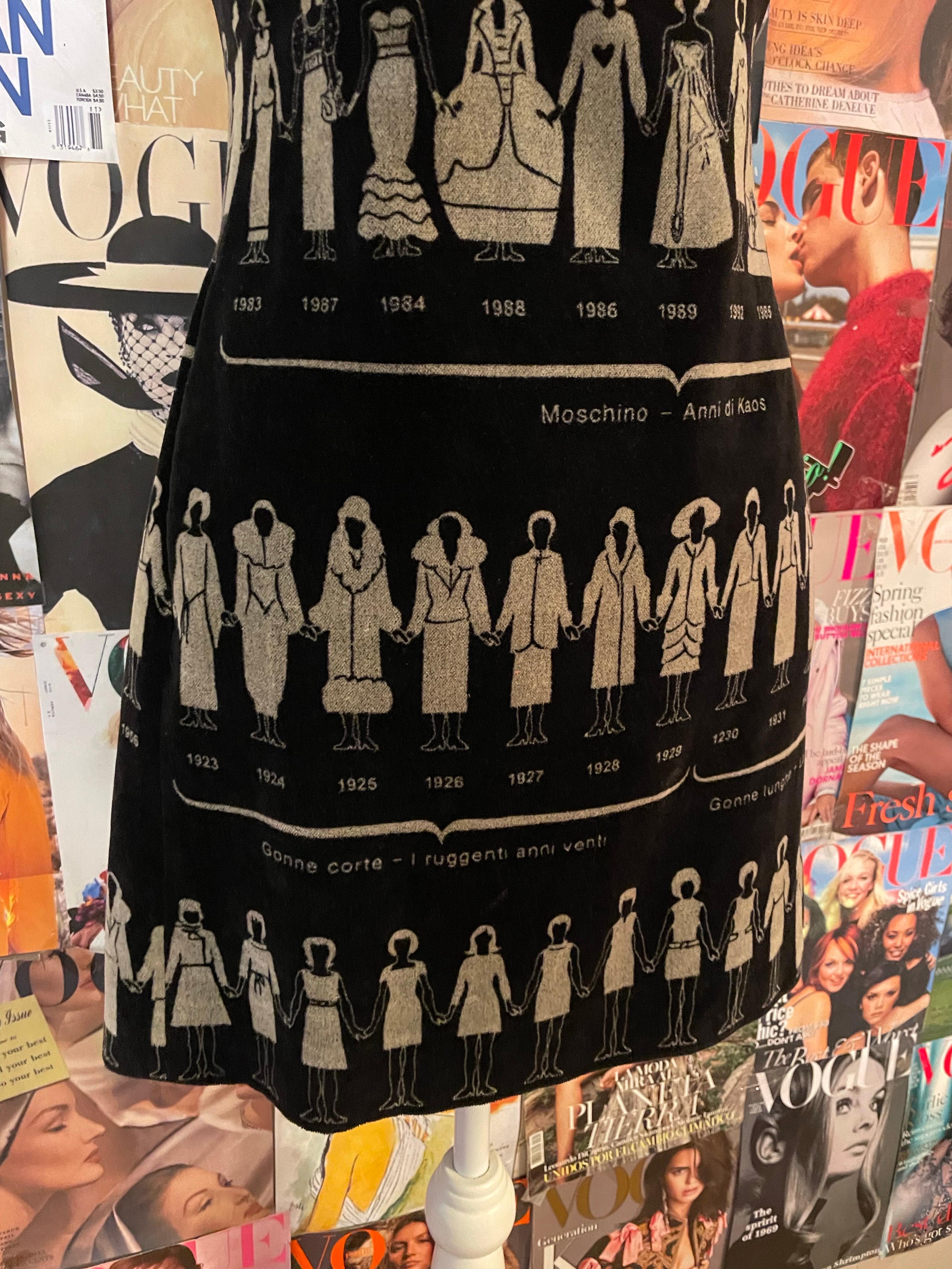 Moschino 'Anni Di Kaos' Iconic Print Velvet Dress, c. 1997 For Sale 1