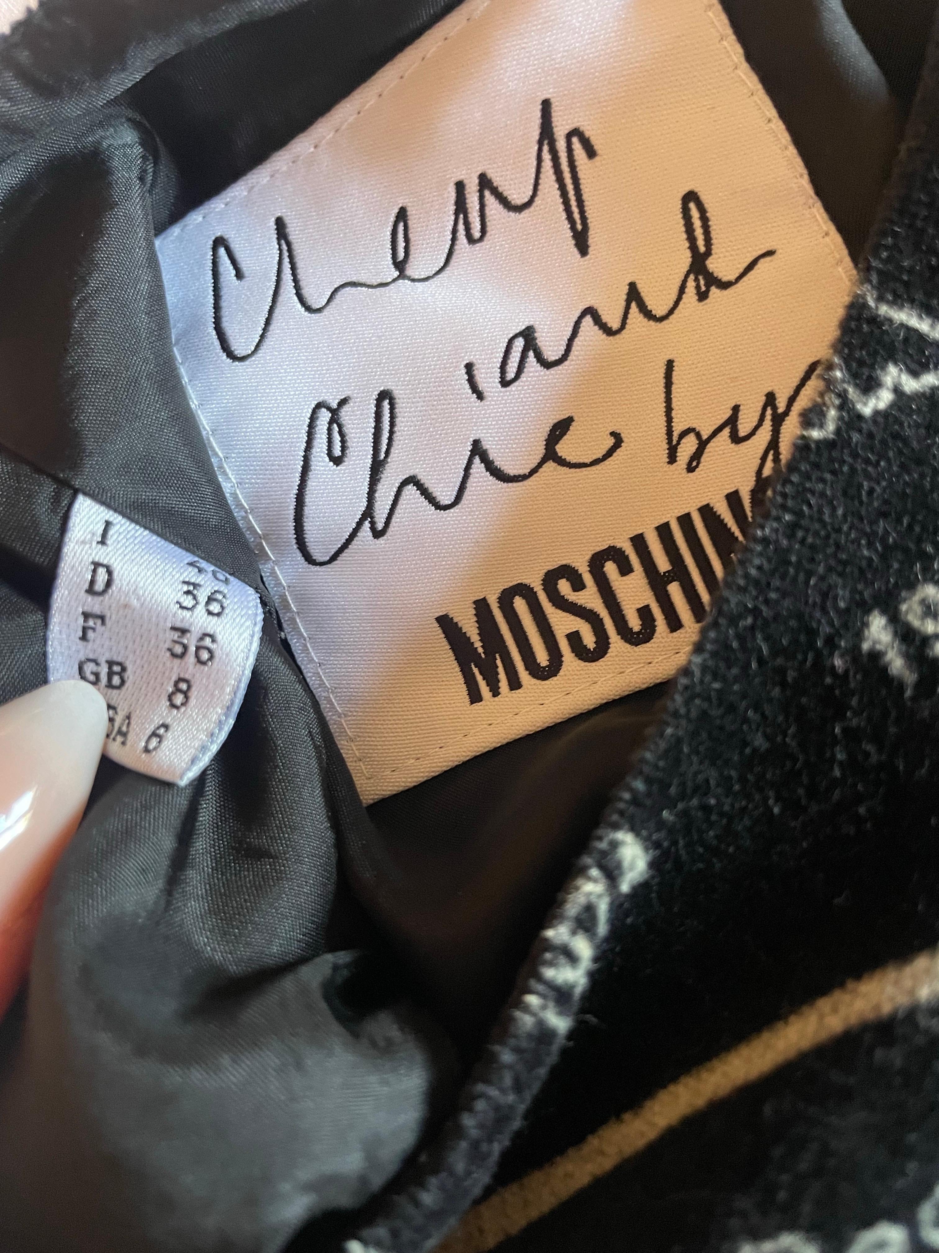 Moschino 'Anni Di Kaos' Iconic Print Velvet Dress, c. 1997 For Sale 3