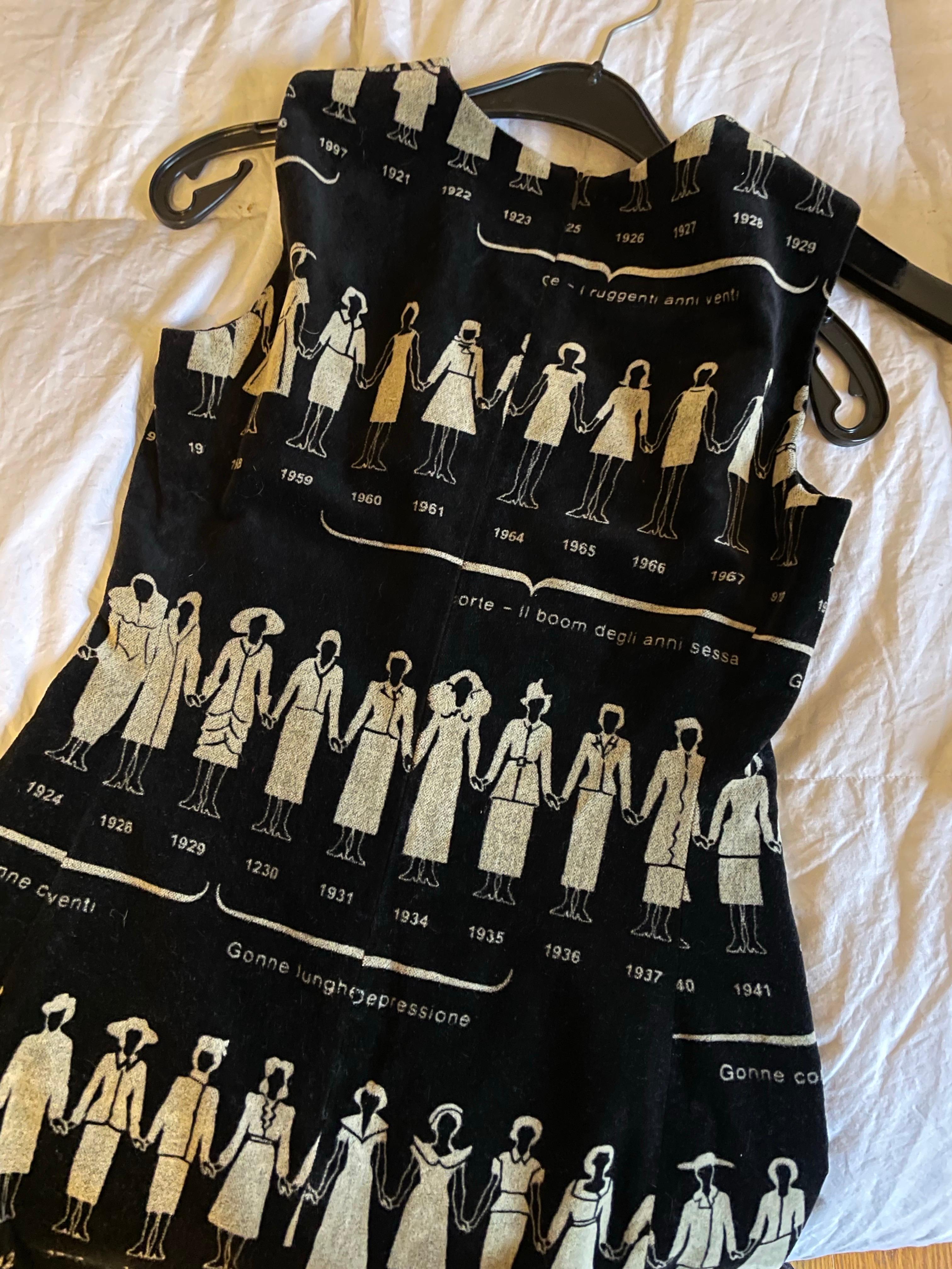 Moschino 'Anni Di Kaos' Iconic Print Velvet Dress, c. 1997 For Sale 4