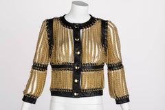 Moschino Archive Vintage Gold Chain Leather Jacket JLO Spring 2010