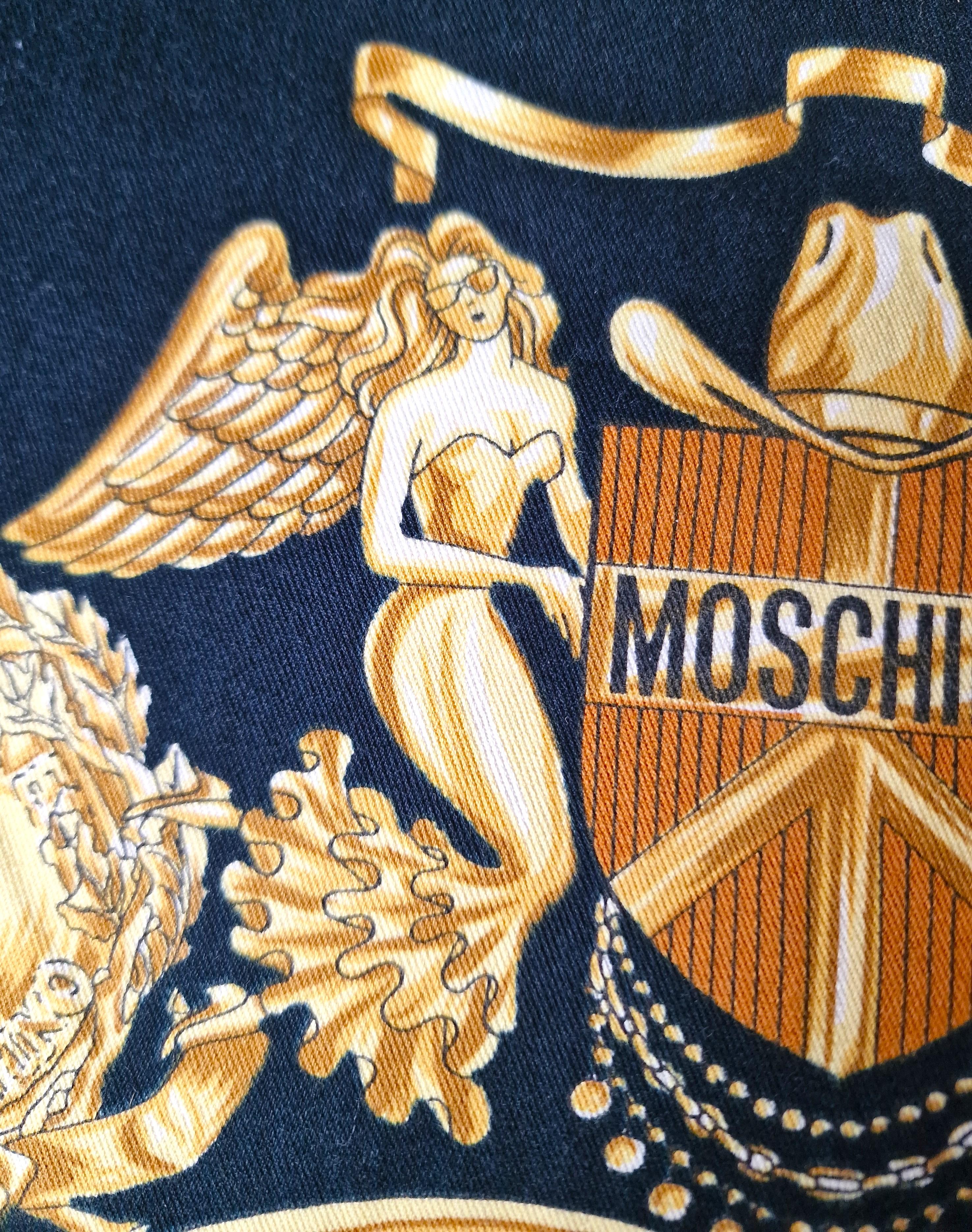 Moschino - Pantalon moyen italien baroque ours doré en jean de cathédrale de Milan Pour femmes en vente