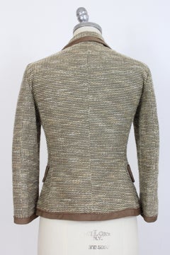 Moschino Beige Braun Baumwolle Flared Bow Jacke
