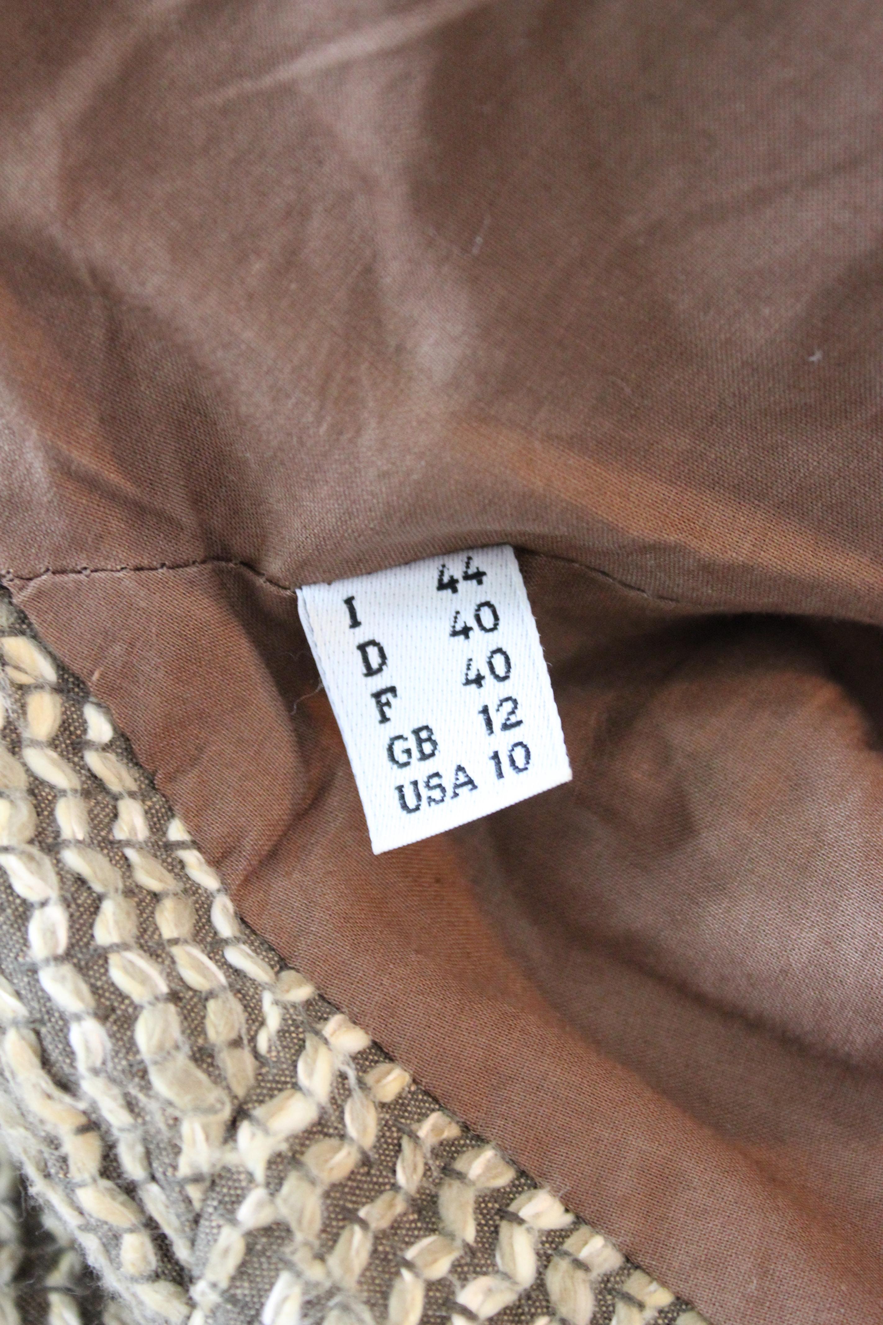Moschino Beige Brown Cotton Flared Bow Jacket 3