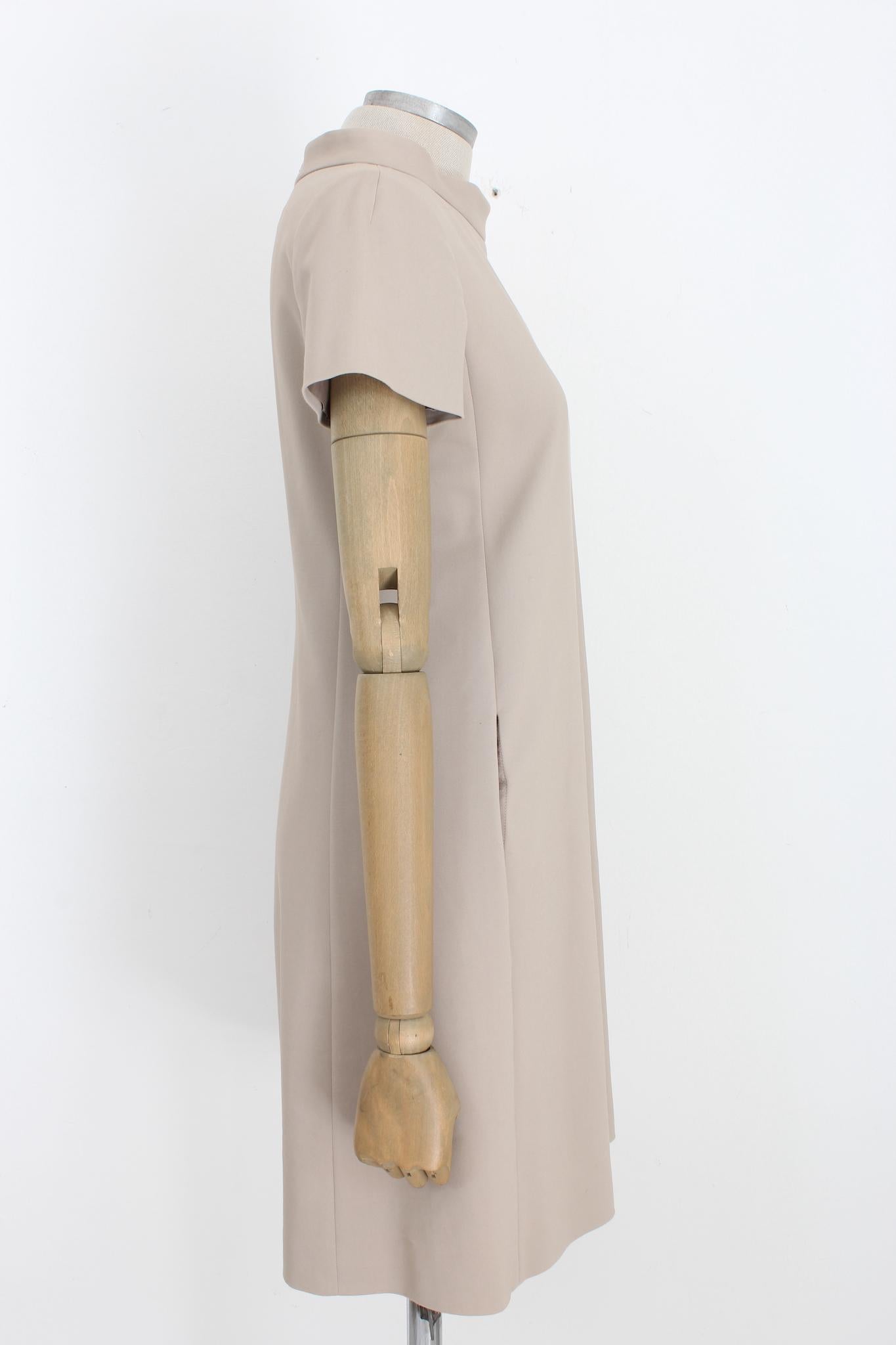 Women's Moschino Beige Cotton Sheath Dress 2000s For Sale