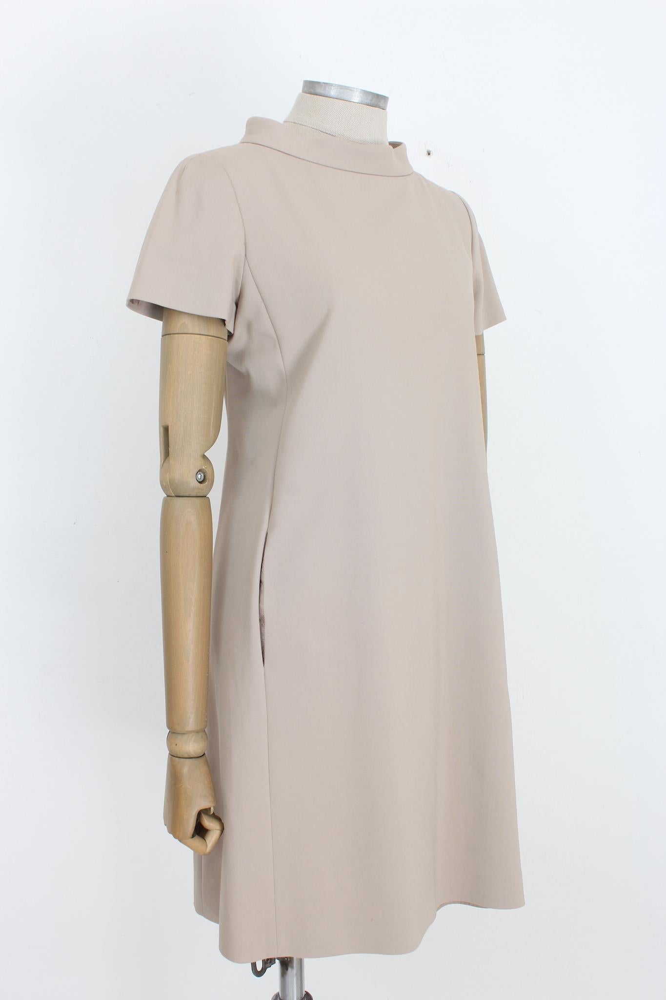 Moschino Beige Cotton Sheath Dress 2000s For Sale 1