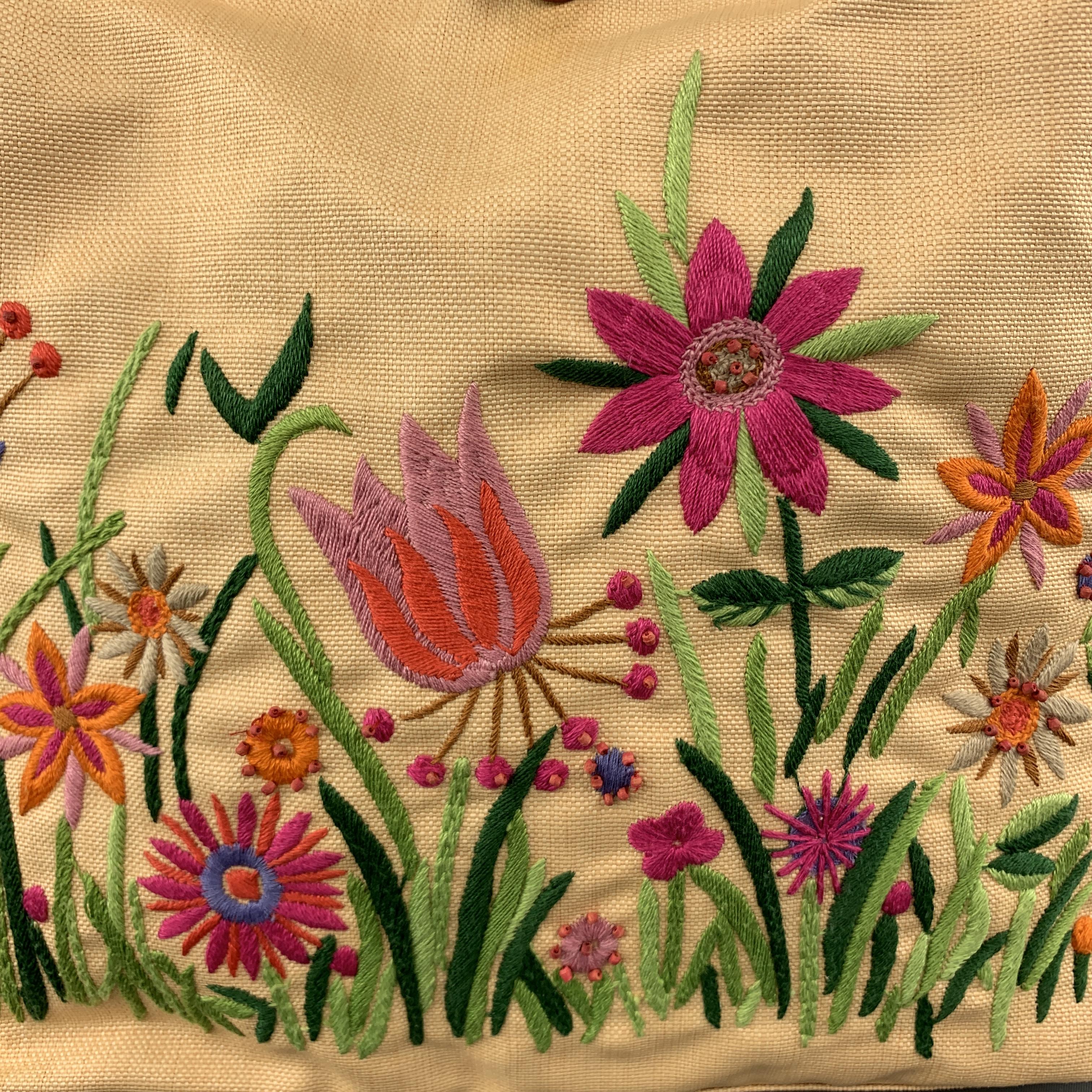 floral embroidered handbag