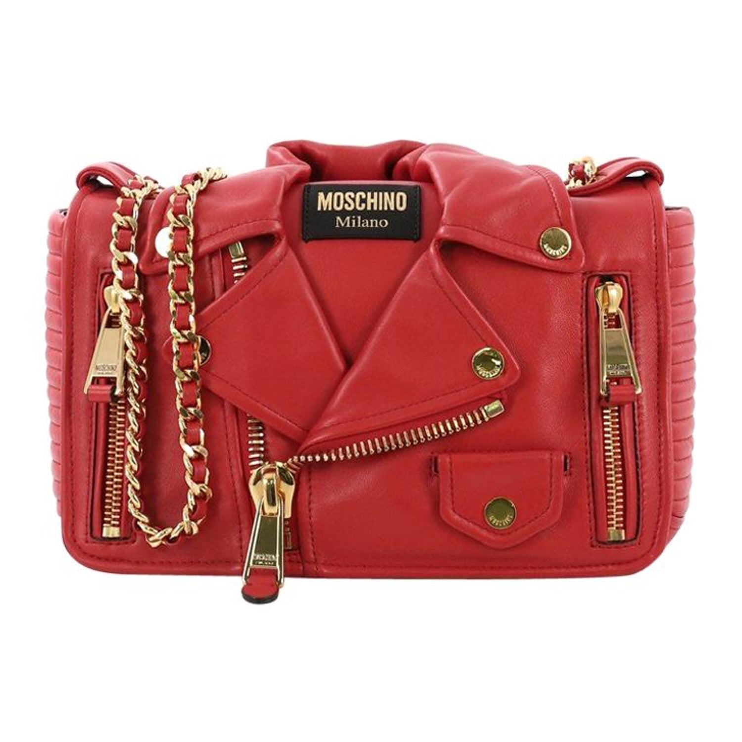 Red Medium Moschino Biker Bag