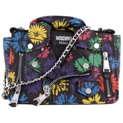 Moschino Biker Bag Printed Leather Medium