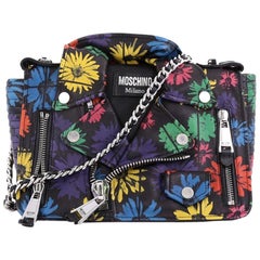 Moschino Biker Bag Printed Leather Medium