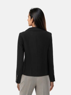 Moschino Black Asymmetric Button Up Blazer Size M