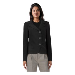 Moschino Black Asymmetric Button Up Blazer Size M