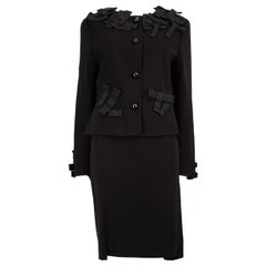 Moschino Black Bow Accent Skirt Suit Size XXL Moschino Black Bow Accent Skirt Suit Size XXL