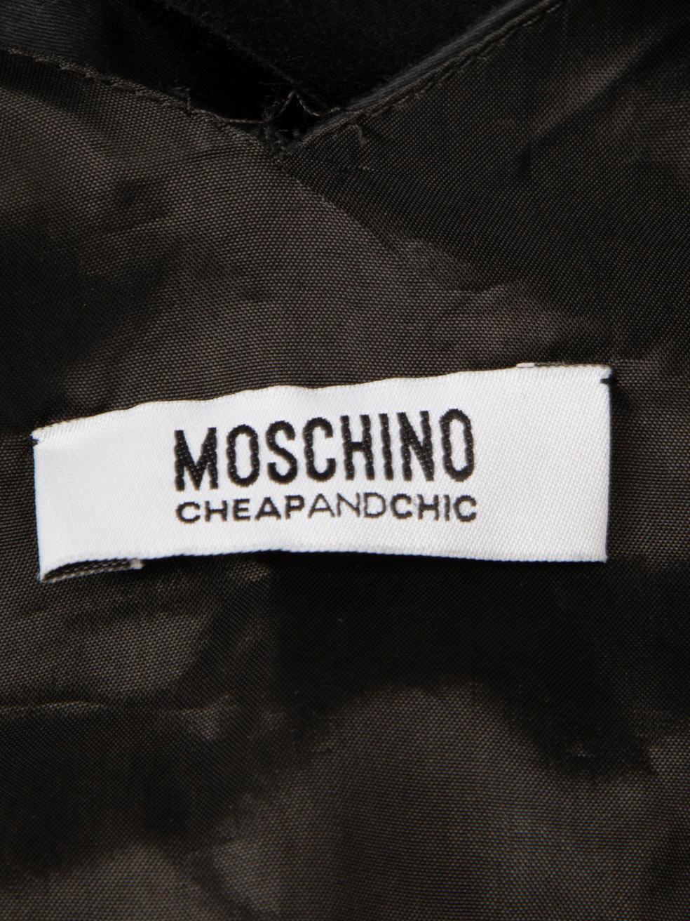 Moschino Schwarz Schleife Detail knielang Kleid Größe S im Angebot 3
