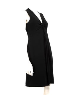 Moschino Black Bow Detail Pleated Knee-length Dress Size S