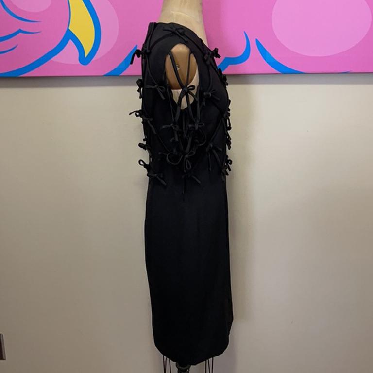 Moschino Black Bow Tie Tuxedo Dress NWT In New Condition For Sale In Los Angeles, CA