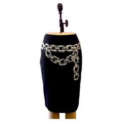 Moschino Black Chain Link Pencil Skirt NWT