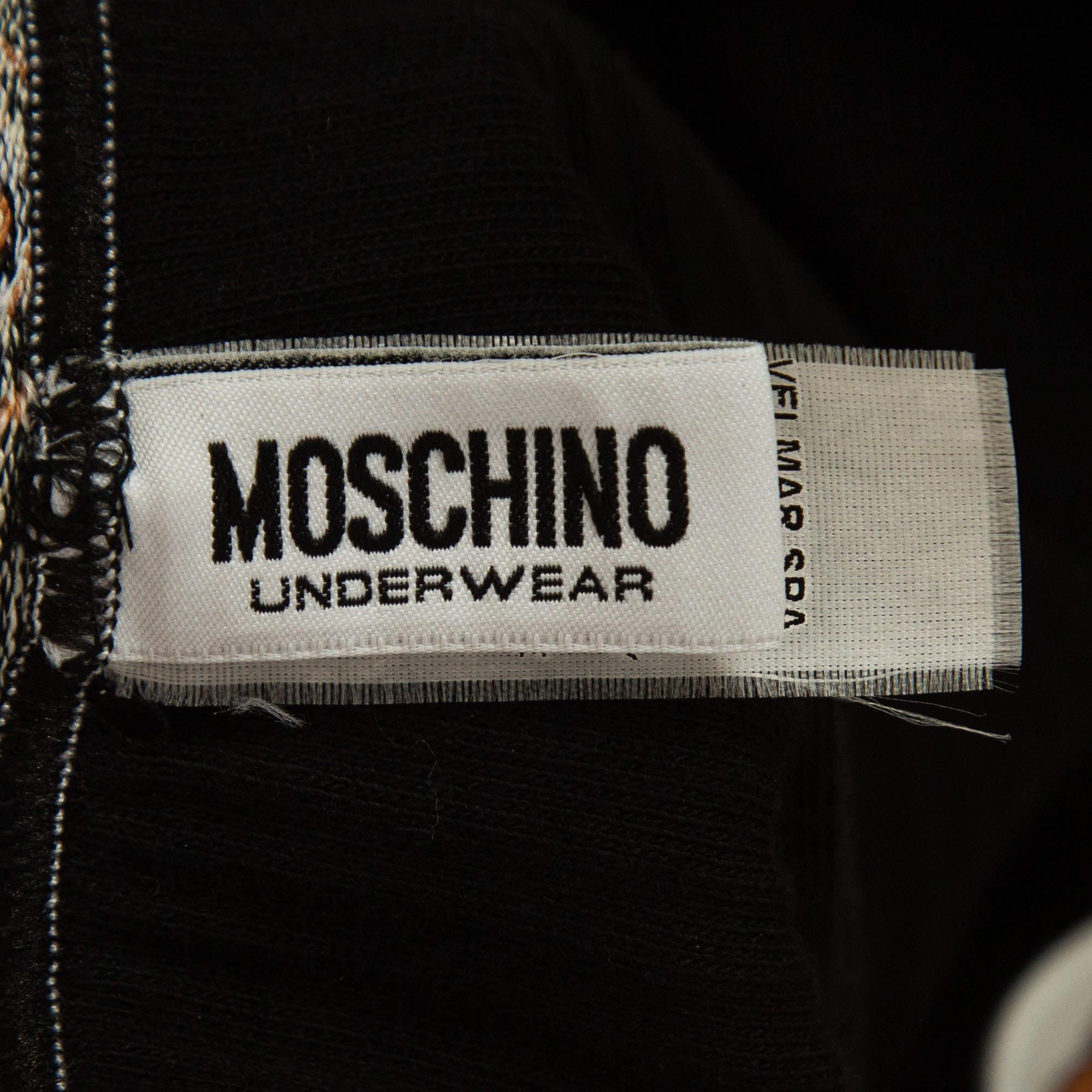 Moschino Schwarze Baumwollstrick-Leggings mit Taille und Banddetails L Damen im Angebot