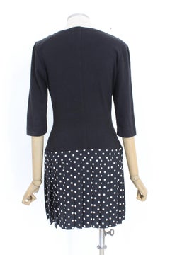 Moschino Black Cotton Polka Dot Vintage Dress 90s