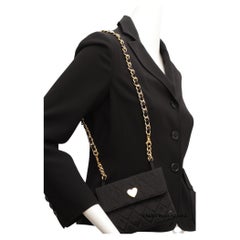 MOSCHINO by Franco Moschino, Black Blazer with Purse and Hardware Embellishment