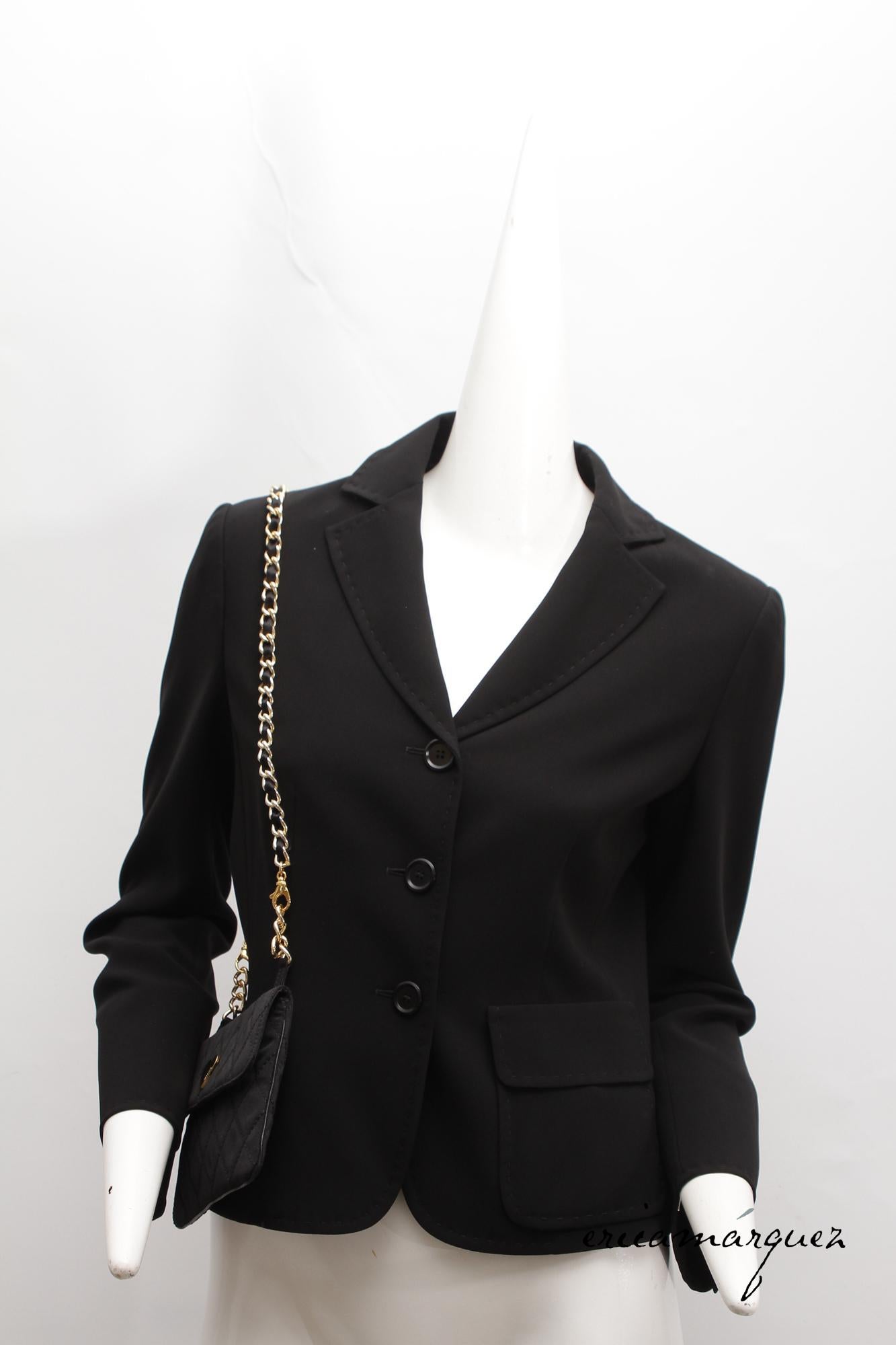 MOSCHINO by Franco Moschino, Schwarzer Blazer mit Handtasche und Hardware-Verzierung im Angebot 10