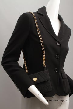 MOSCHINO by Franco Moschino, Black Blazer with Purse and Hardware Embellishment