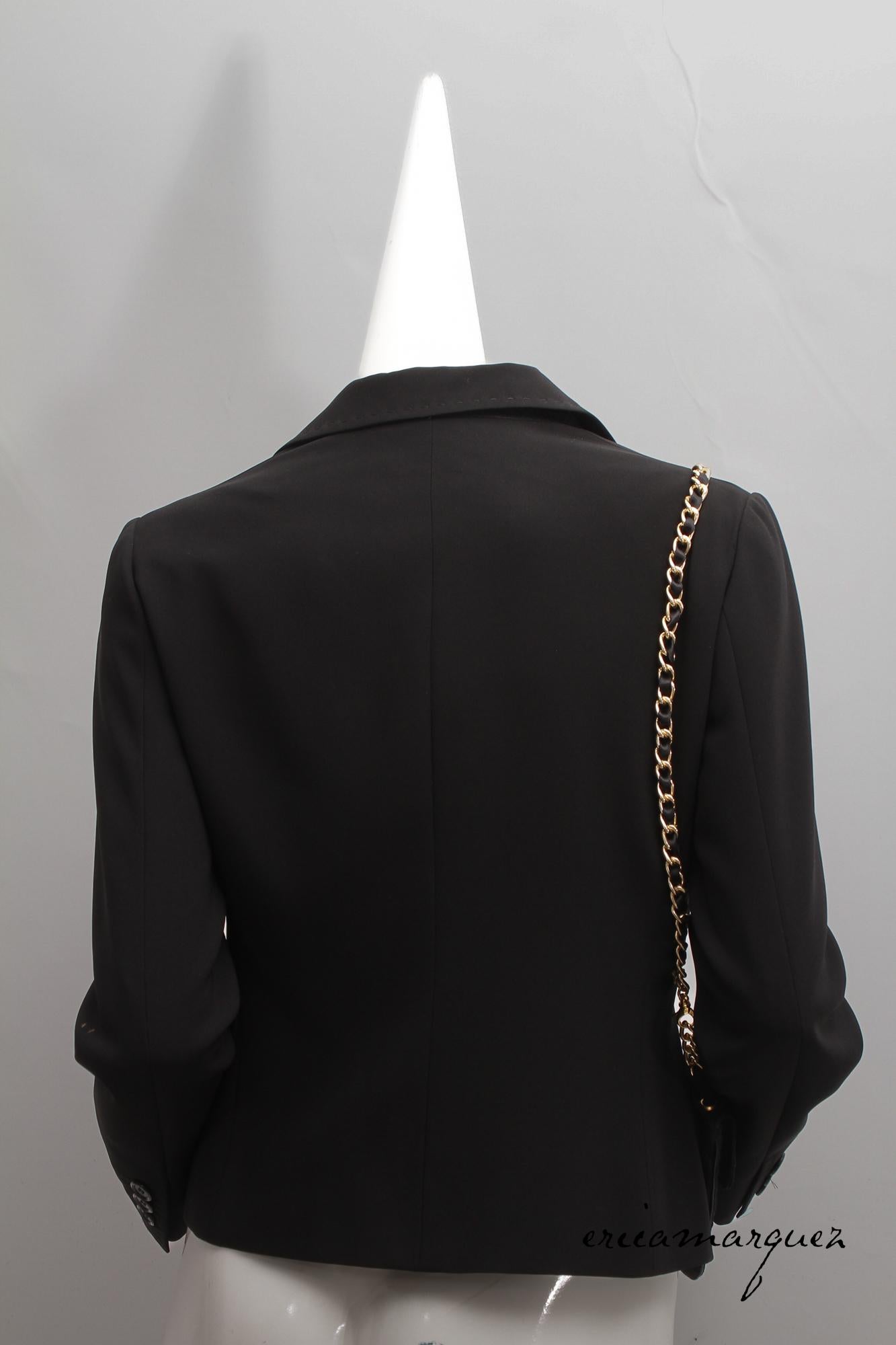 MOSCHINO by Franco Moschino, Schwarzer Blazer mit Handtasche und Hardware-Verzierung im Angebot 5