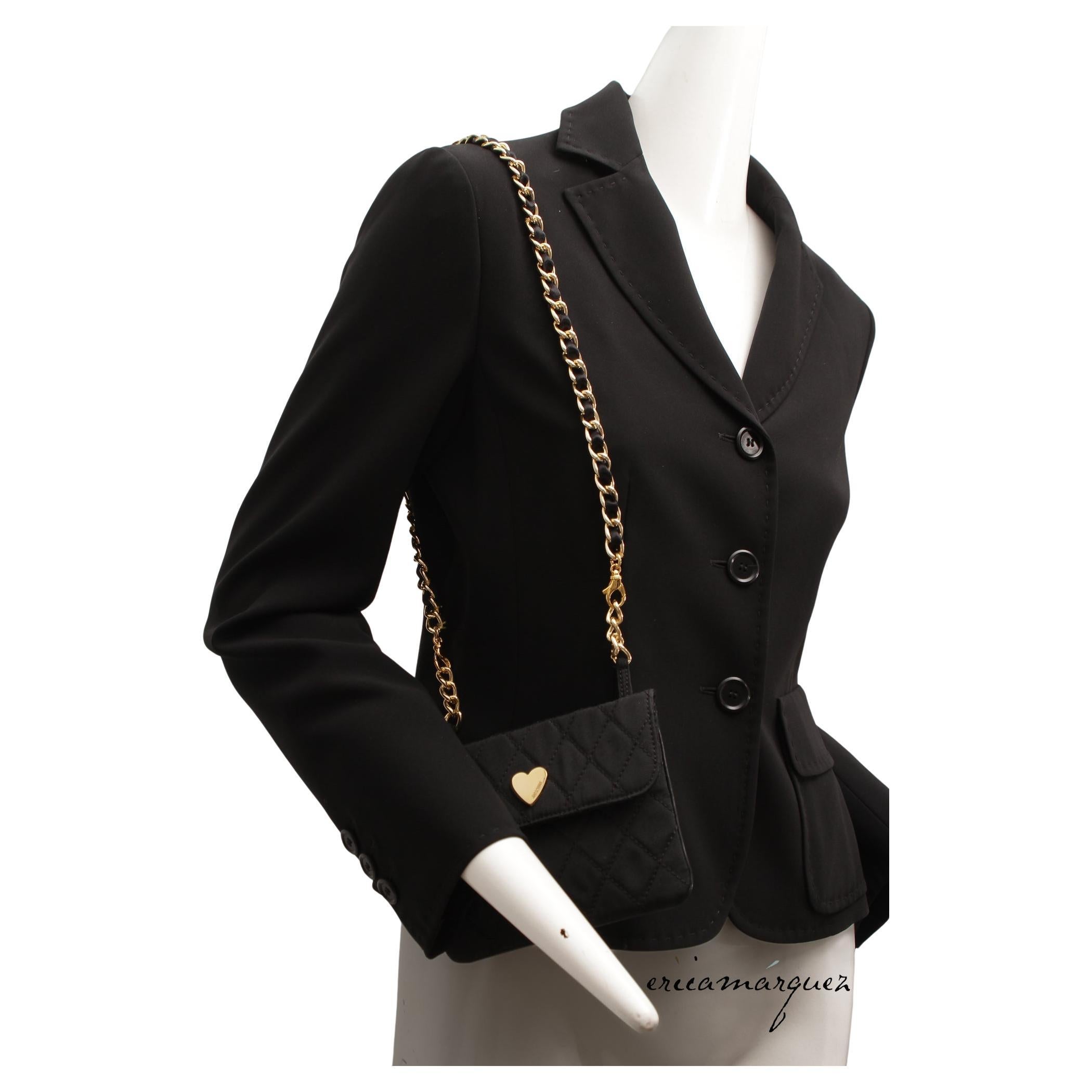MOSCHINO by Franco Moschino, Black Blazer with Purse and Hardware Embellishment