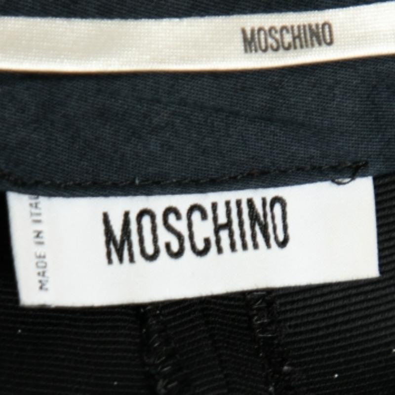 Moschino Black Crepe Cropped Trousers M For Sale 1
