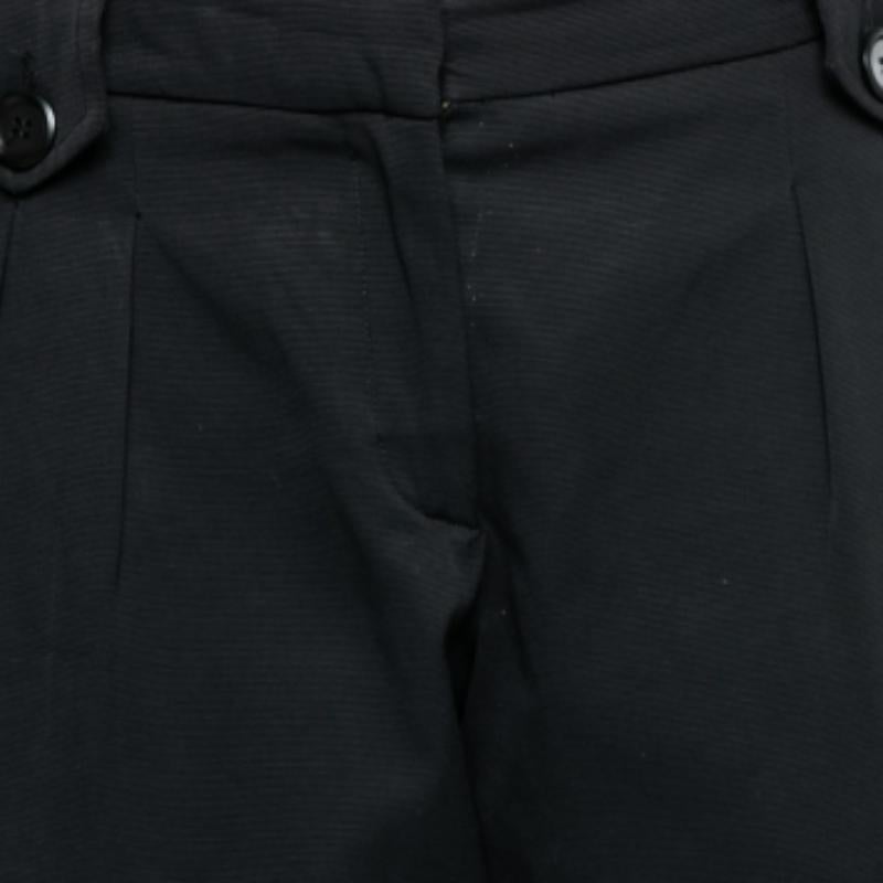 Moschino Black Crepe Cropped Trousers M For Sale 2