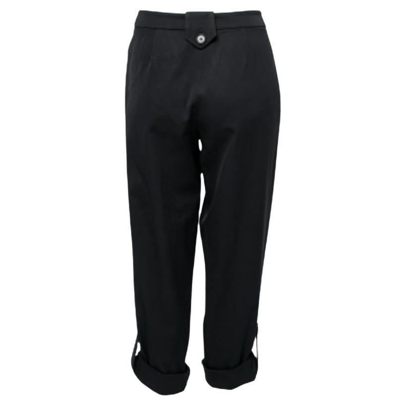 Moschino Black Crepe Cropped Trousers M For Sale