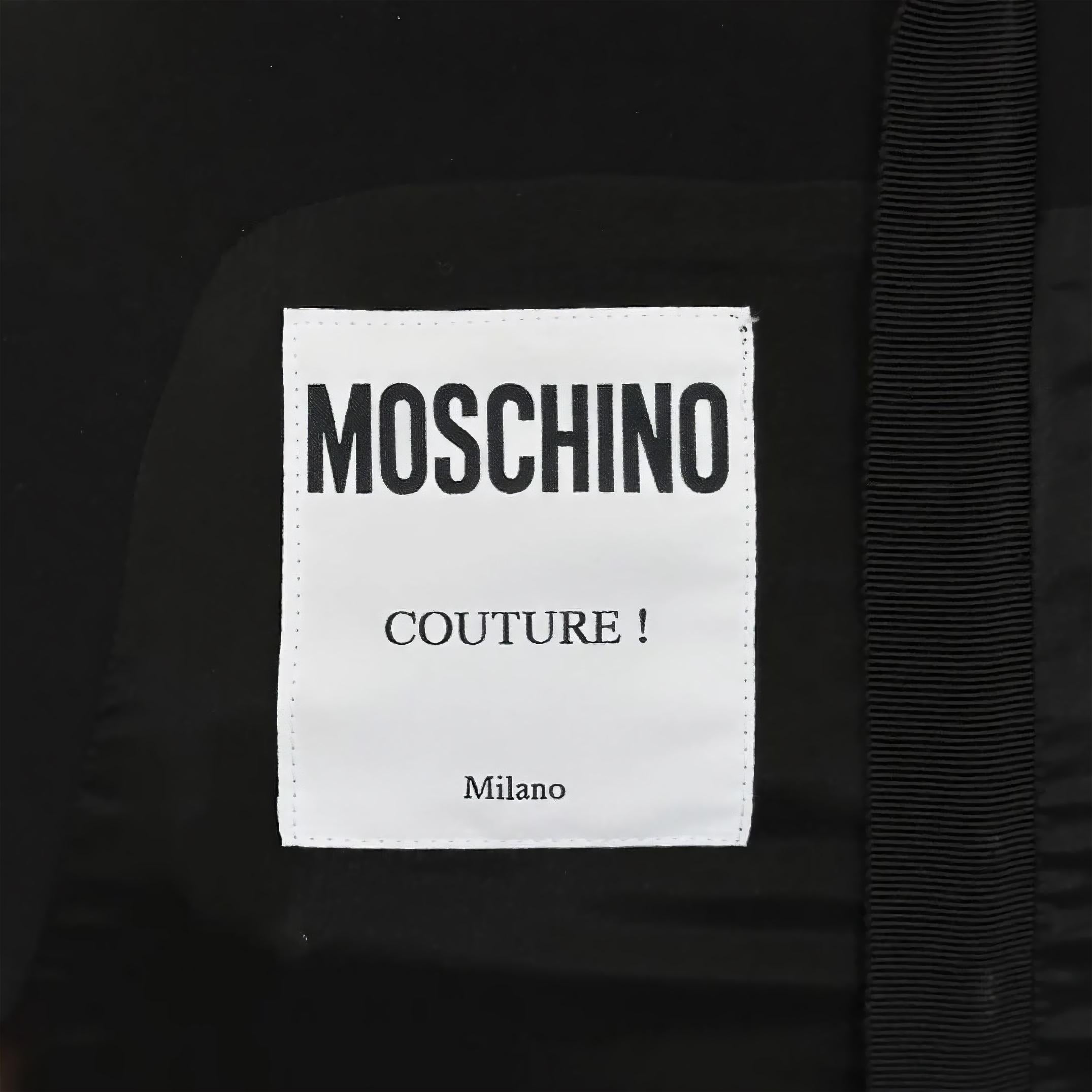 Robe en crêpe noir à broderies en dollars dorés, Moschino, F/W 2019 Neuf - En vente à Paris, FR