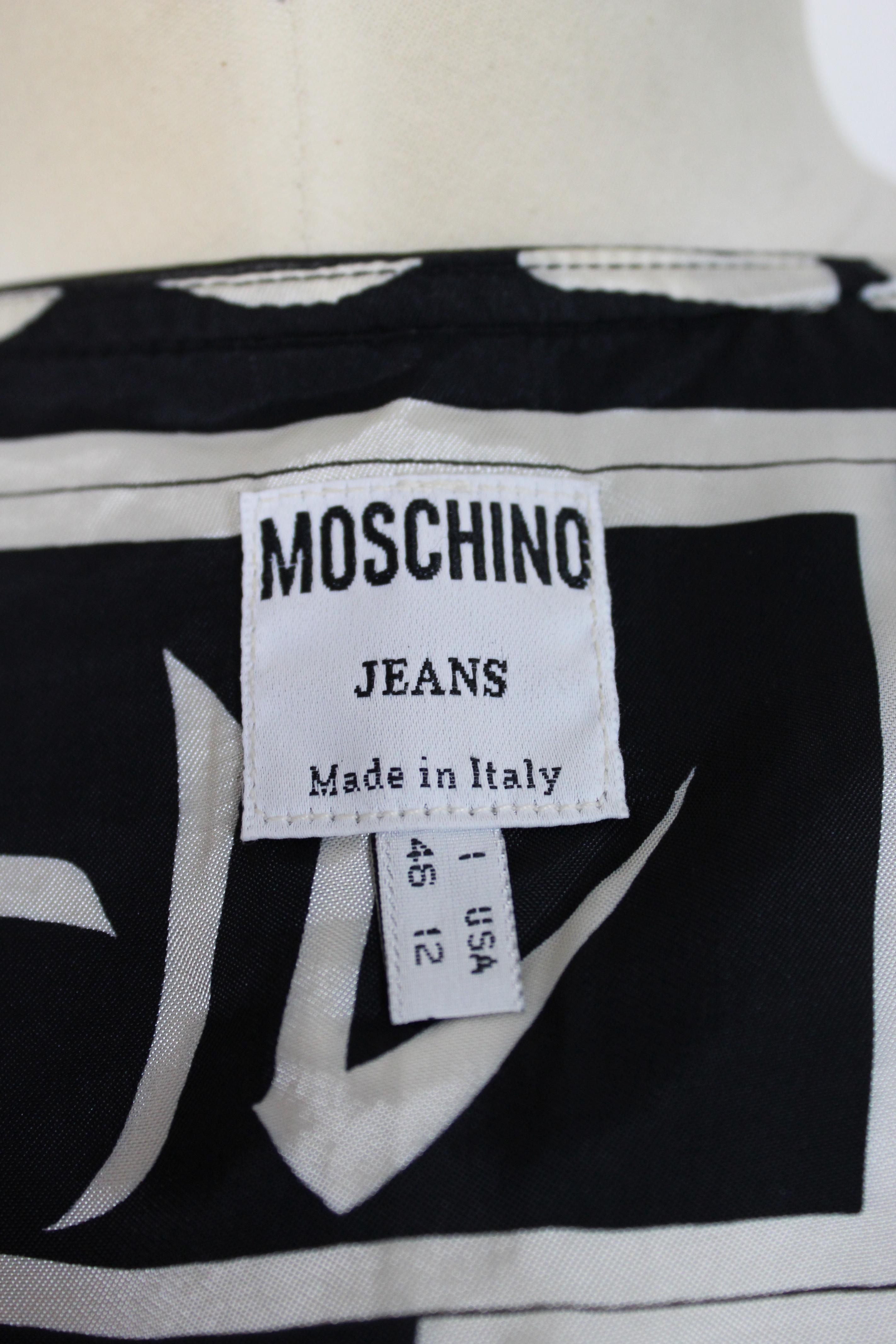 Moschino Black Faux Leather Biker Vest 2